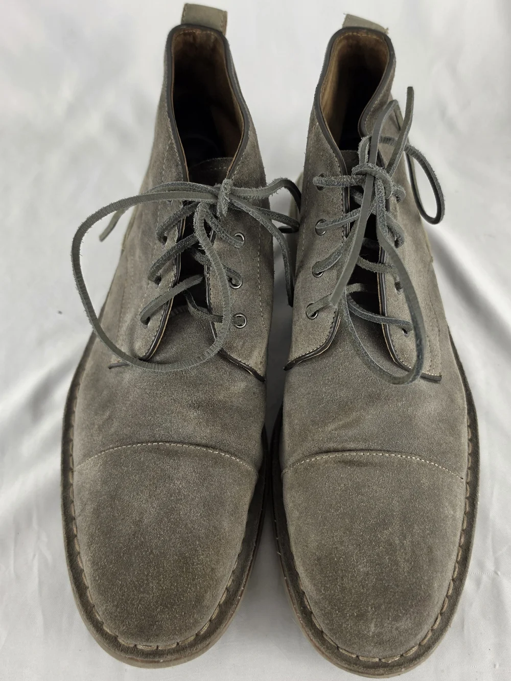 John Varvatos Star USA Chukka Boots Mens Gray Suede Leather Lace Ankle Size 10.5